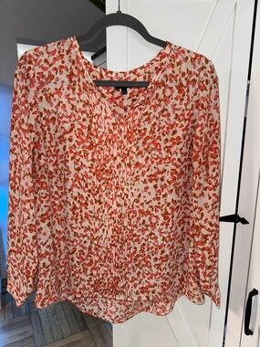 TALBOTS PINTUCK PLEATED FRONT BLOUSE